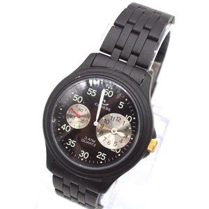 CENERE Chronograph Watch Mens Black Tone Stainless Steel Classic Black Dial